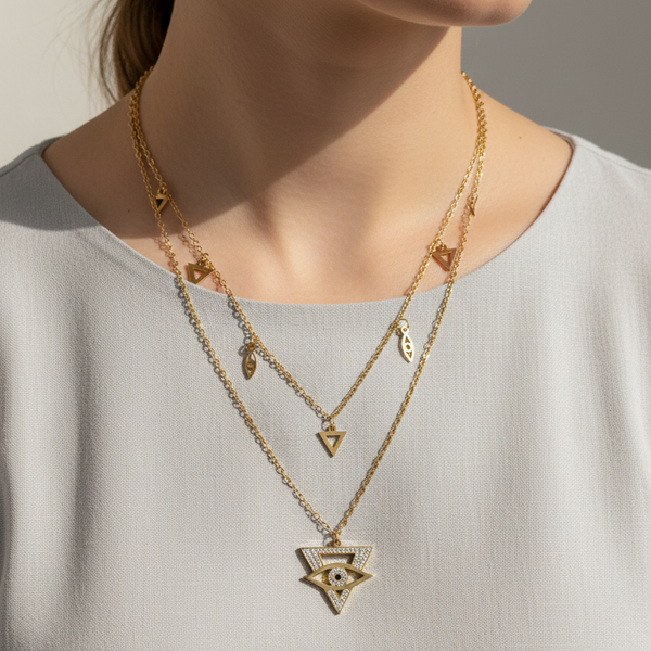 The Golden Gaze Layered Necklace