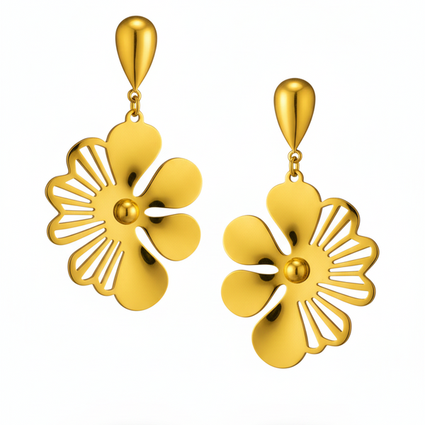 Golden Bloom Statement Earrings