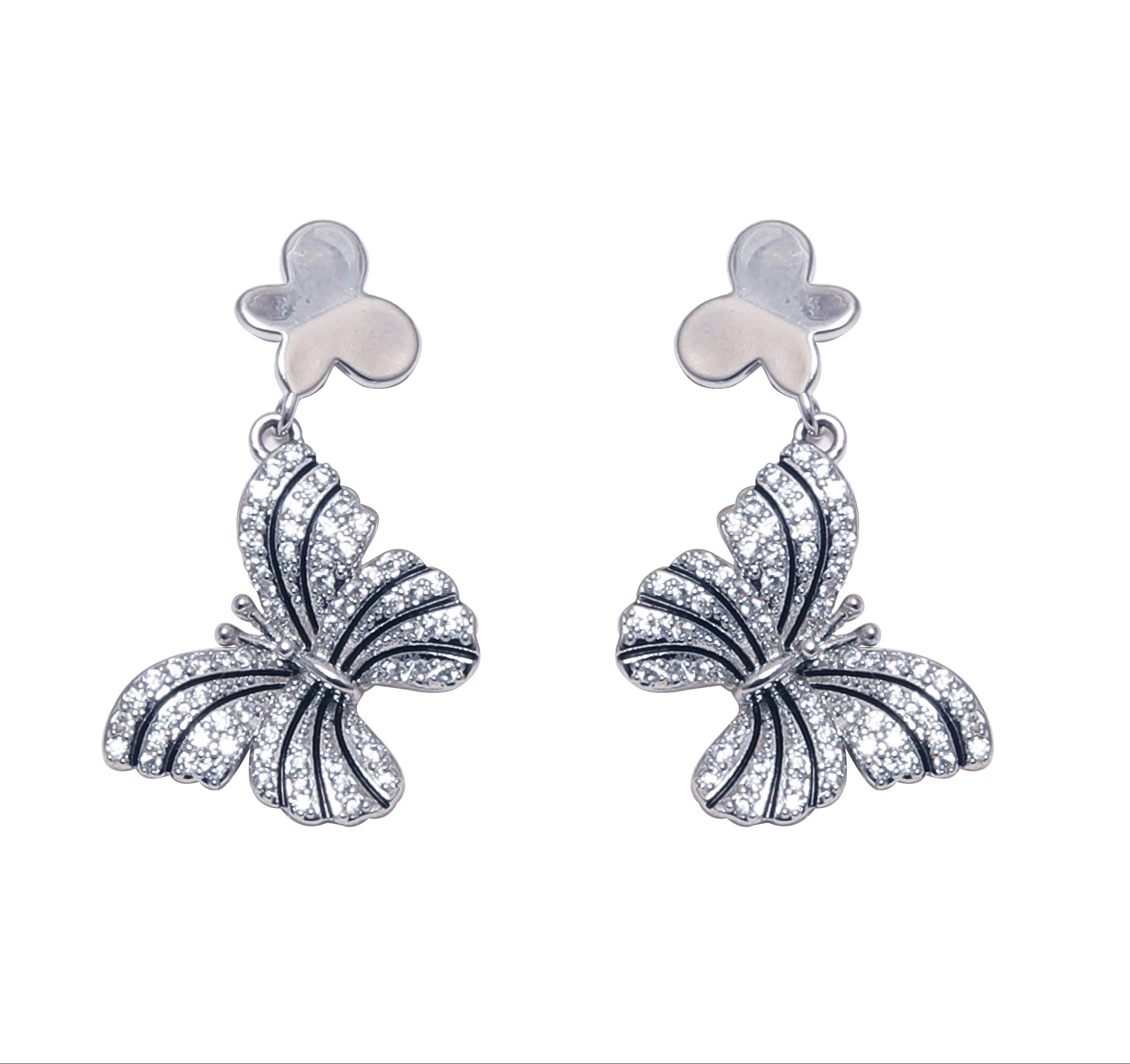 925Post Sterling Silver Butterfly Earrings