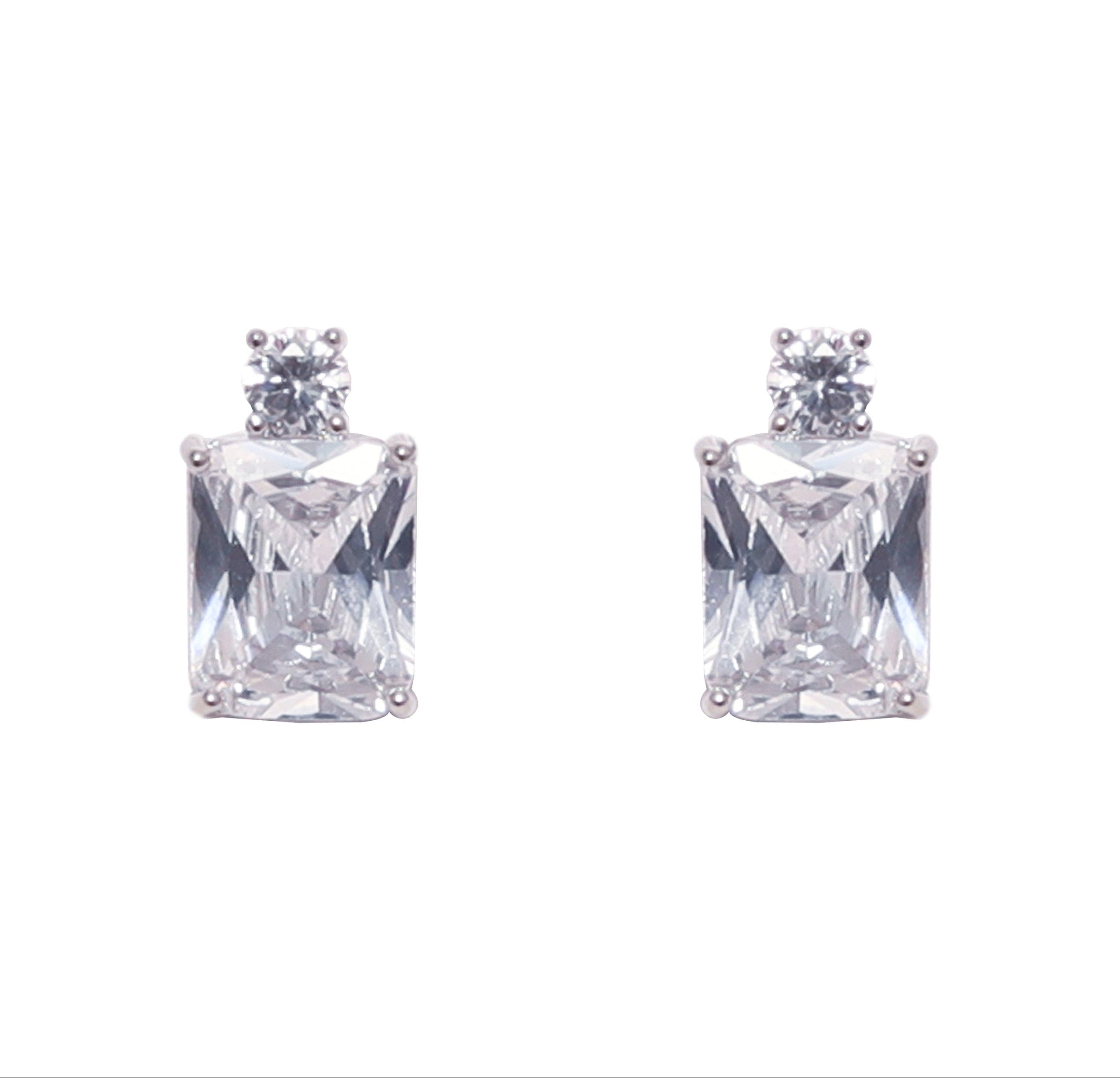 Radiant Rectangular Stud Earrings