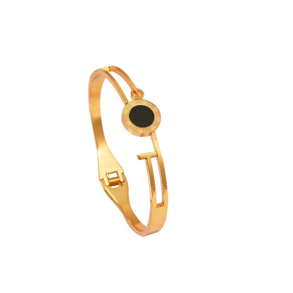 Sophisticated Black Enamel Statement Bracelet