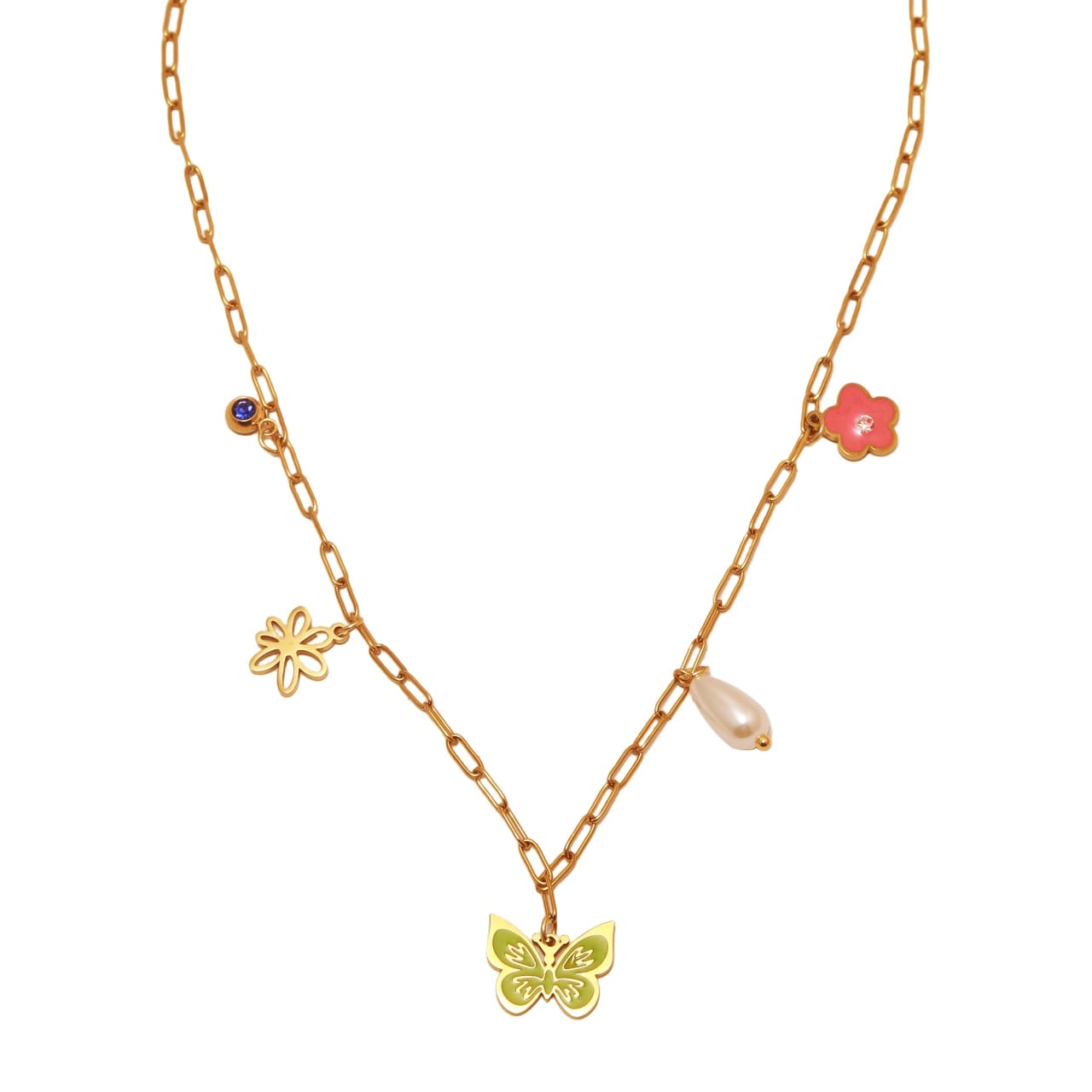 Butterfly Charm Pendant Necklace