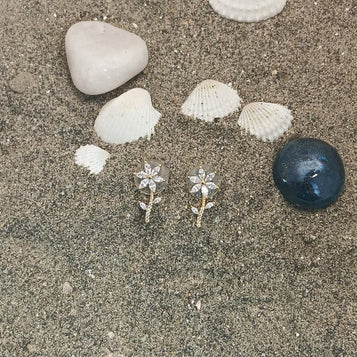 Crystal Petal Flower Earrings