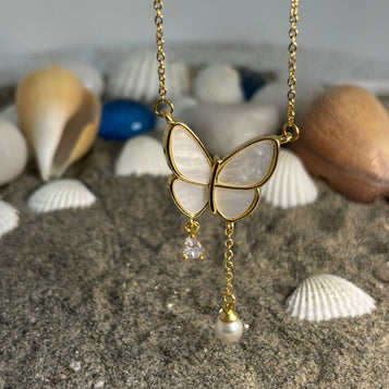 Ethereal Butterfly Pearl Pendant