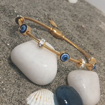Evil Eye & Crystal Bangle