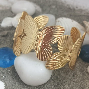 The Monarch Cuff: A Broad Butterfly Bangle