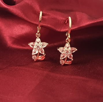 Ethereal Blossom Gold Drop Earrings