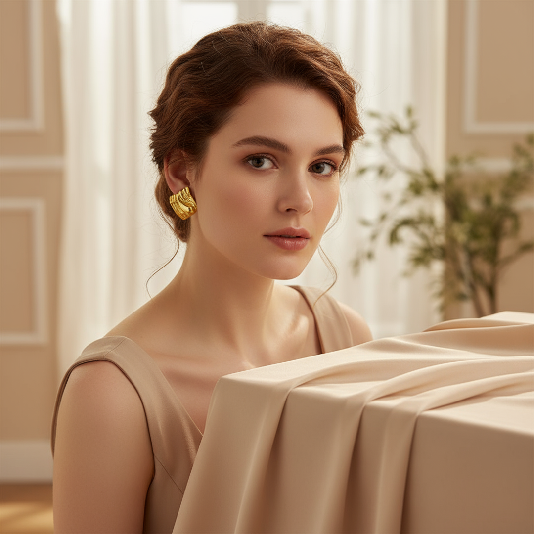 Textured Statement Stud Earrings